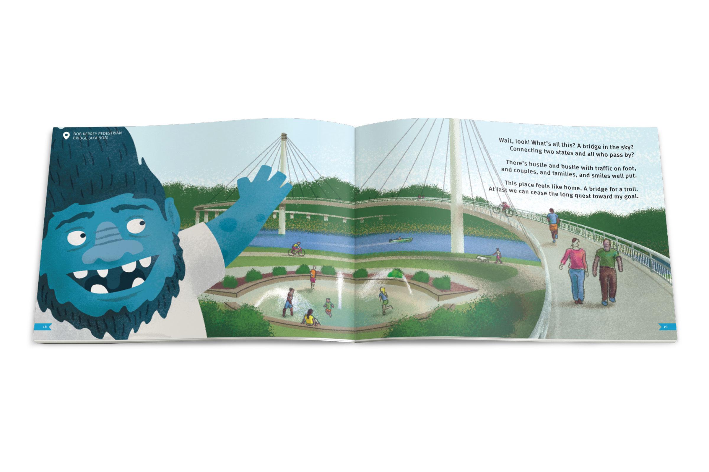 Omar the Troll storybook inside spreads