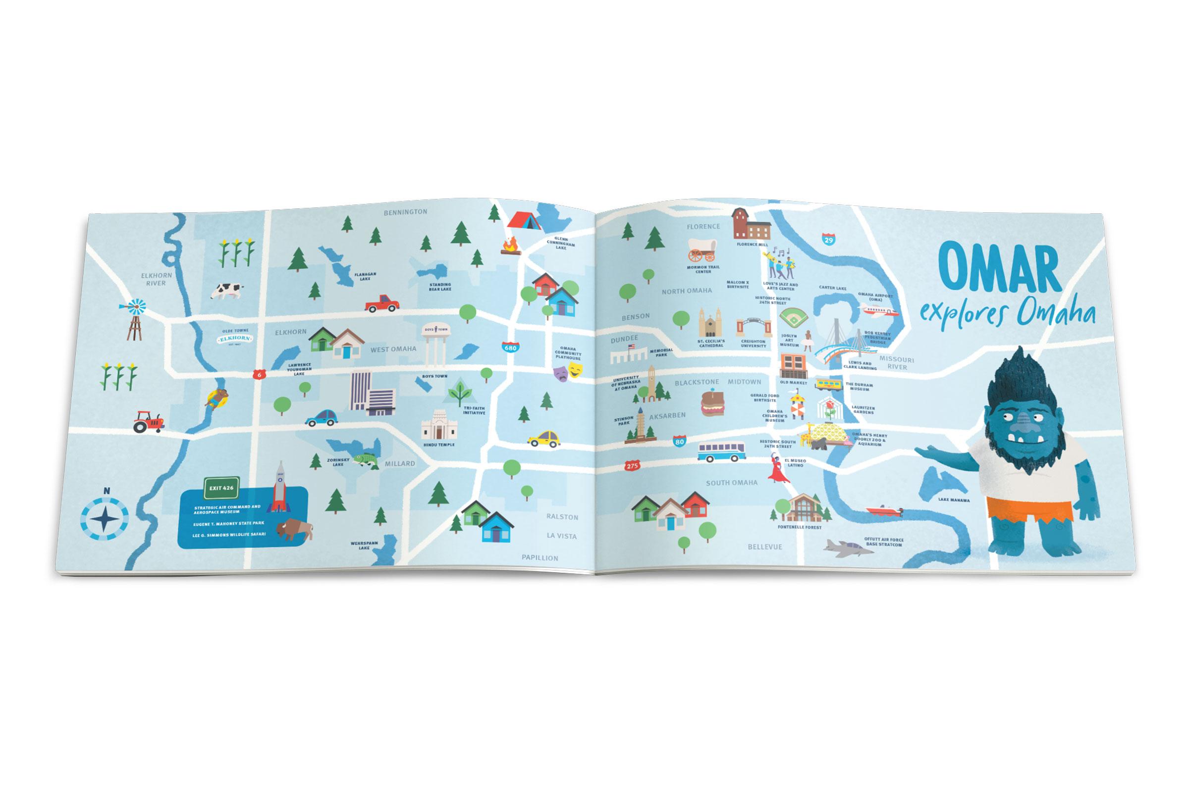 Omar the Troll storybook inside spreads