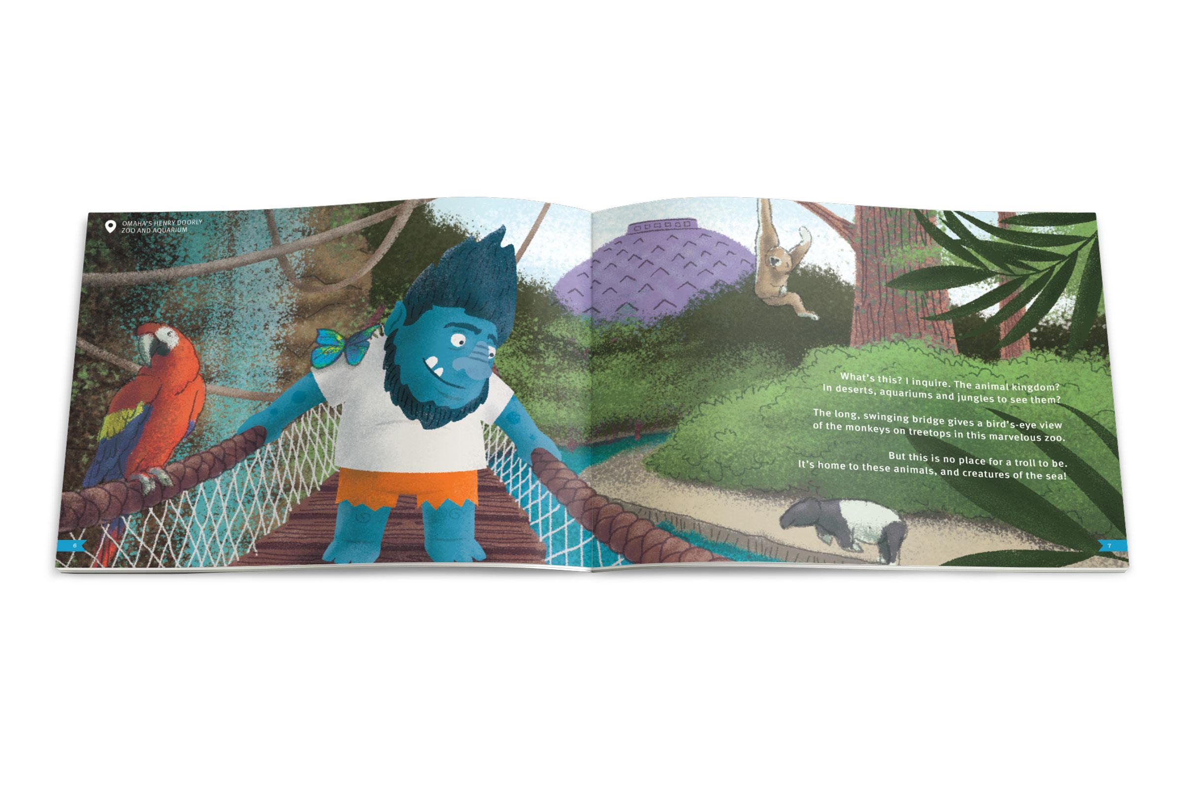 Omar the Troll storybook inside spreads