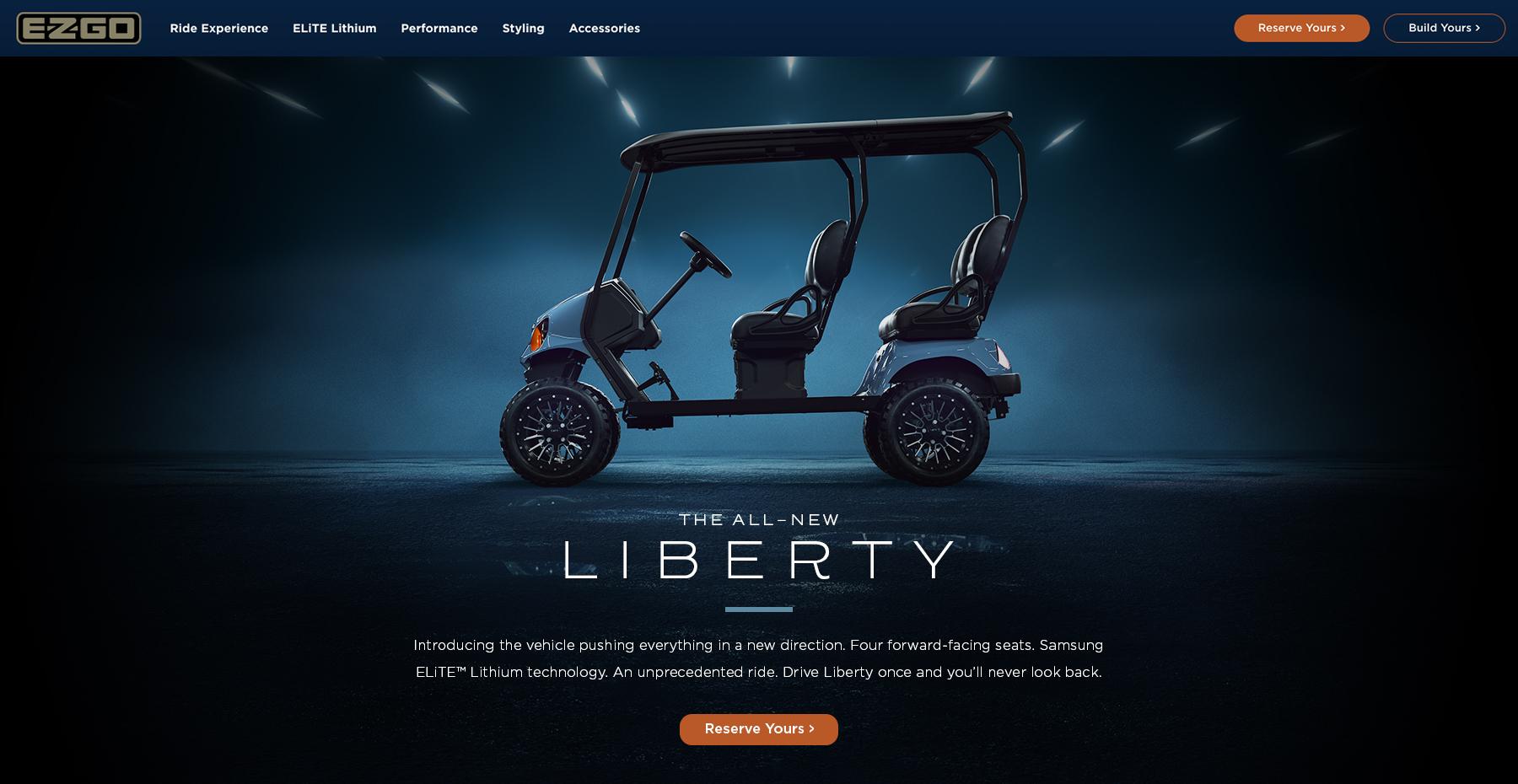 E-Z-GO Charging Forward Liberty Desktop Website