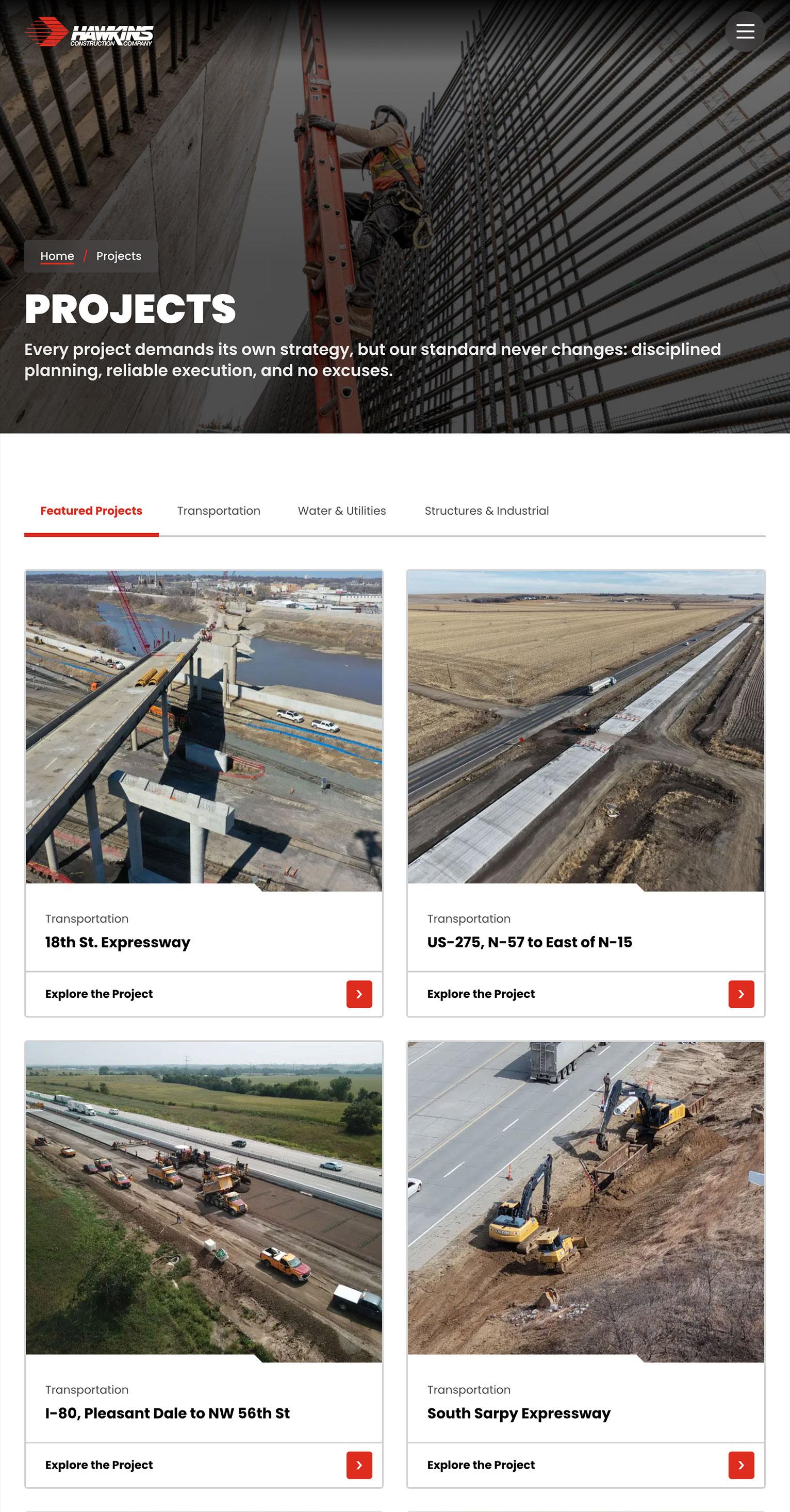 Hawkins Construction Built To Move Website Projects
